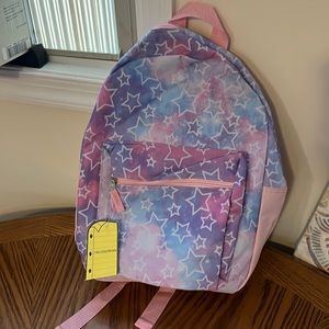 Backpack Cotton Candy Colored Galaxy Design With White Stars NWT